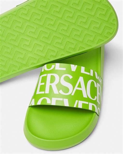 versace woman slides|versace allover slides.